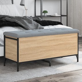 Panca Portaoggetti Rovere Sonoma 102x42x45 Cm Legno Multistrato /