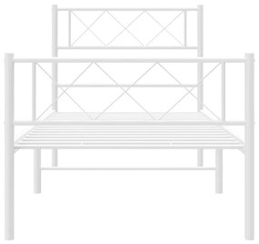 Giroletto con testiera e pediera metallo bianco 107x203 cm