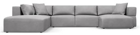 Divano a U angolare grigio chiaro, angolo sinistro Esther - Milo Casa