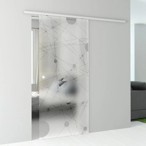 Porta scorrevole reversibile Euclide in alluminio trasparente, L 86 x H 215 cm, con binario Atena