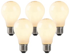 Set di 5 lampadine LED a filamento fiamma E27 vetro opalino 3W 250lm 2200K