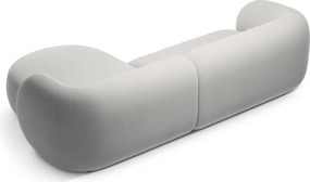 Divano angolare grigio chiaro (con penisola a destra/con chaise lounge) con rivestimento in velluto Kate – Micadoni