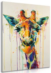Quadro su tela – Giraffa con imitazione di pittura