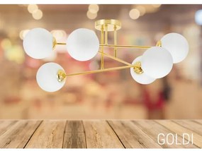 Lampadario a sospensione con supporto rigido 6xE27/35W/230V diametro 80 cm oro