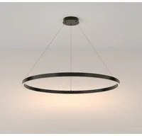 Lampadario A Sospensione Moderno Rim Alluminio Nero 1 Luce Led 61W