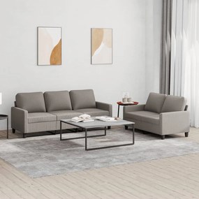 Set Di Divani 2 Pz Con Cuscini Tortora İn Tessuto /