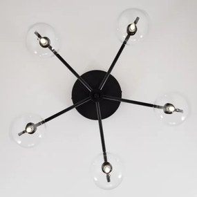 Jupiter 2046 - Lampadario a plafone PRATO 5xG9/10W/230V nero/limpido