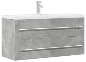 Mobile Lavabo Grigio Cemento 100x38,5x48cm İn Legno Multistrato /