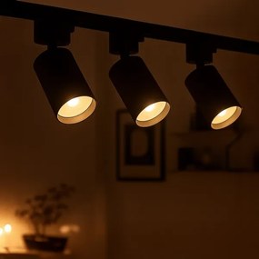 Faretto per sistema a binario monofase TIGER 1xGU10/10W/230V, nero