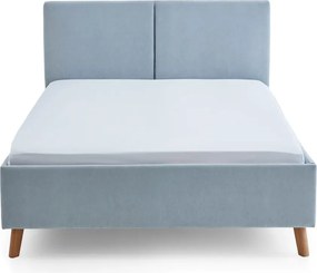 Letto matrimoniale imbottito azzurro con rete inclusa 140x200 cm Piano – Meise Möbel