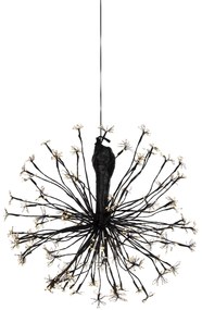 Lampada a sospensione natalizia sferica nera 60 cm con LED e timer IP44 - Nobu