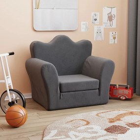 Divano Letto Per Bambini Antracite İn Morbido Peluche /