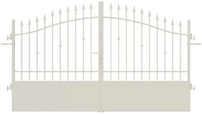 Cancello manuale battente Civetta in ferro, apertura centrale, L 308.5, H 150-180 cm, di colore bianco