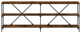 Tavolo consolle rovere fumo 200x30x75cm legno multistrato ferro