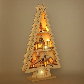 Brilagi - Decorazione natalizia a LED, albero, alimentazione 3xAA