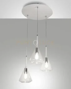 Tris sospensione trasp. 3 luci 3582-47-241