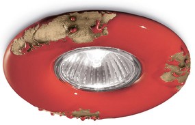 Spot Vintage Ceramica Rossa 1 Luce Gu10 11Cm