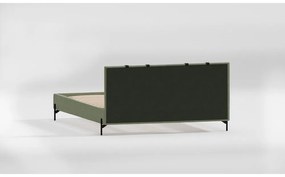 Letto matrimoniale imbottito verde con griglia 160x200 cm Tulsa - Ropez