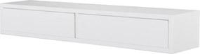 Mensola da Parete con 2 Cassetti 88,2x13,4x20 cm in Fibra di Legno Domino Bianco...