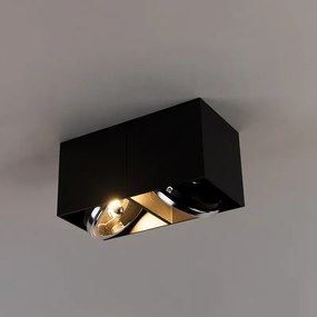 Faretto da incasso di design nero rettangolare 2 luci - Box