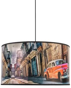Duolla - Lampadario a sospensione con filo CUBA ROSSO 1xE27/15W/230V diametro 35 cm