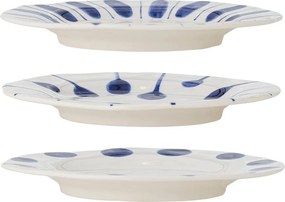 Set di piatti da dolce bianchi/blu in gres 3 pz ø 22 cm Linora – Bloomingville