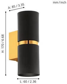 Eglo 95364 - Applique a LED PASSA 2xGU10-LED/4W/230V