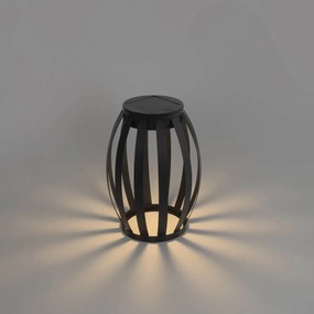 Lampada da tavolo da esterno nera con dimmer a 3 livelli, solare e ricaricabile - Sheldon