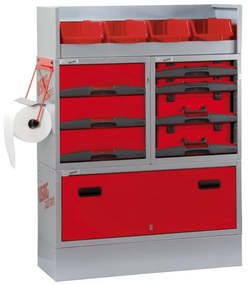 Armadietto da officina USAG Composizione per allestimento furgone in acciaio 7 cassetti 1 ripiani, L 99 x P 37.5 x H 130.6 cm