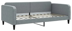 Letto da giorno grigio chiaro 100x200 cm in tessuto