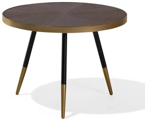 Tavolino da caffè in color noce scuro con gambe in nero/oro RAMONA Beliani
