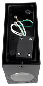 Set di 2 lampade da parete moderne nere a 2 luci IP44 - Baleno