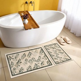 Set di tappetini per il bagno beige 2 pz 60x100 cm – Foutastic