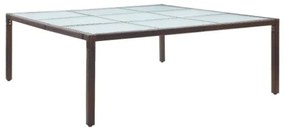 Tavolo da Giardino Marrone 200x200x74 cm in Polyrattan