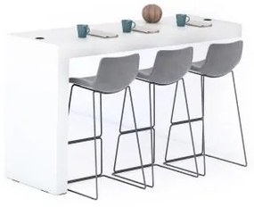 Penisola Evolution 180x60, Bianco Frassino con Caricatore Wireless