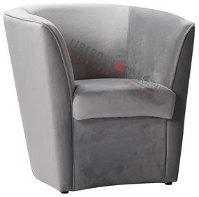 Poltrona in velluto Grigio per camera da letto ufficio