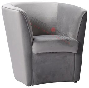 Poltrona in velluto Grigio per camera da letto ufficio
