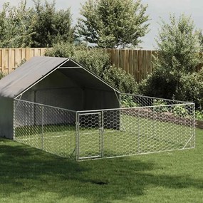 Cuccia Per Cani Da Esterno Con Recinto 6x3x1,9m Acciaio Zincato /