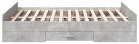 Giroletto cassetti grigio cemento 140x190 cm legno multistrato