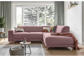 Divano angolare rosa allungabile e con contenitore (penisola a destra/a L) Classy Sophie – Miuform