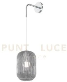 Applique regolabile cromo 1 luce vetro fume 1181cr-a-fu