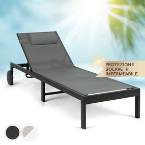 blumfeldt Lucca - Lounger, sedia a sdraio, poliestere, alluminio, 4 livelli