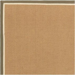 Tappeto in juta reversibile e tessuto a mano colore cachi e naturale 240x340 cm Bordo Herringbone Khaki - Asiatic Carpets