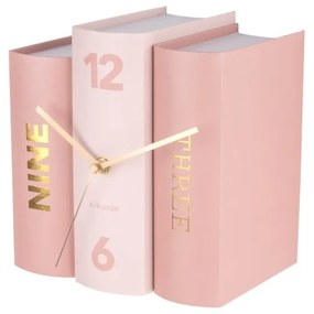 Orologio da tavolo rosa a forma di libro Book - Karlsson