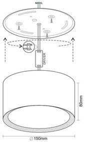Faretto LED LED/17W/230V 4000K diametro 15 cm nero