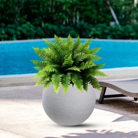 Vaso in resina da esterno interno tondo a sfera d.40x33h Botticelli Beige