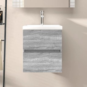 Mobile Lavabo Grigio Sonoma 41x38,5x45 Cm İn Legno Multistrato /