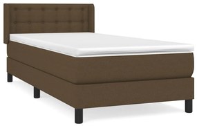Giroletto a molle con materasso marrone scuro 100x200cm tessuto