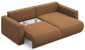 Divano angolare color terracotta allungabile/con contenitore (con penisola a destra/con chaise lounge) Kapua – Makamii