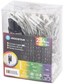 Aigostar - LED RGBY Catena luminosa natalizia per esterni 234xLED/3,6W/230V 1,2x1,8m IP44